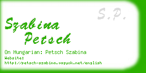 szabina petsch business card
